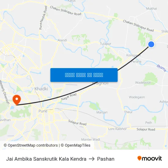जय अंबिका सांस्कृतिक कला केंद्र to पाषाण map