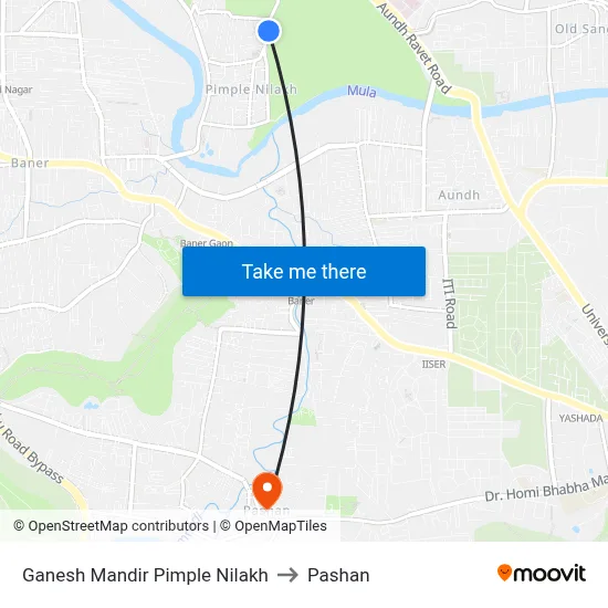 गणेश मंदिर पिंपले निलख to पाषाण map