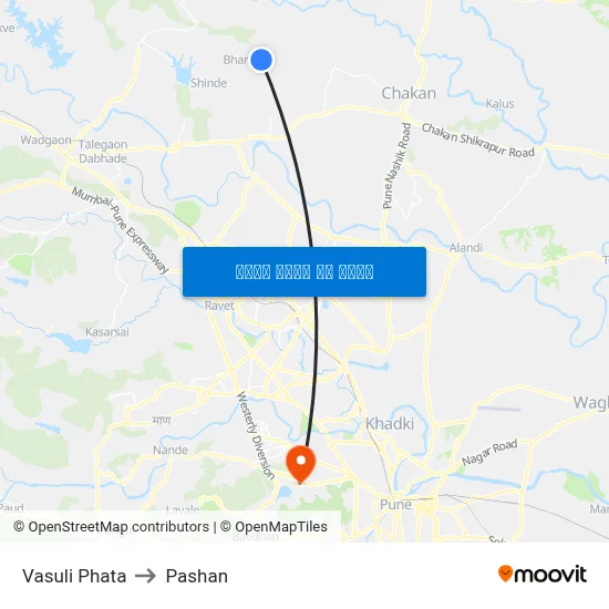 वसुली फाटा to पाषाण map
