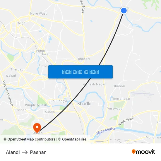 अलंदी to पाषाण map