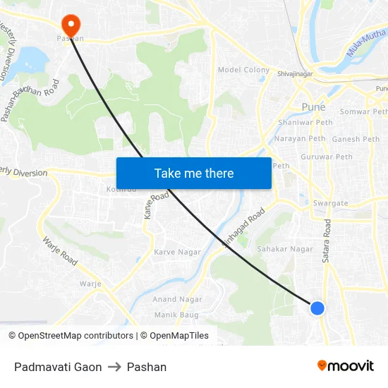 Padmavati Gaon to Pashan map