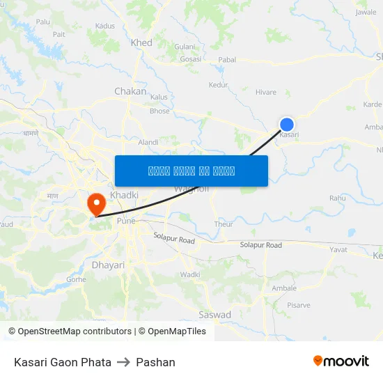 कसरी गांव फाटा to पाषाण map