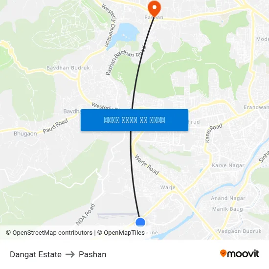 डांगट एस्टेट to पाषाण map