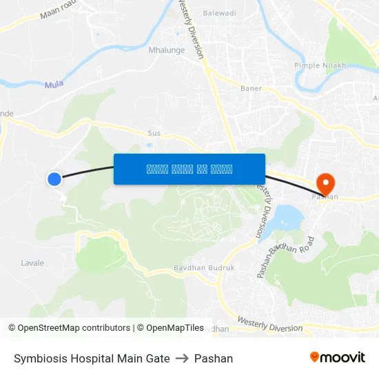 सिम्बायोसिस हॉस्पिटल मुख्य गेट to पाषाण map