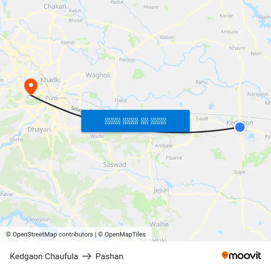केडगाव चौफुला to पाषाण map