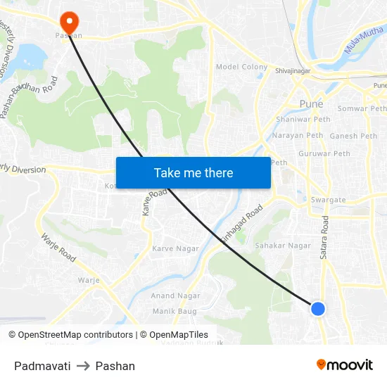 Padmavati to Pashan map