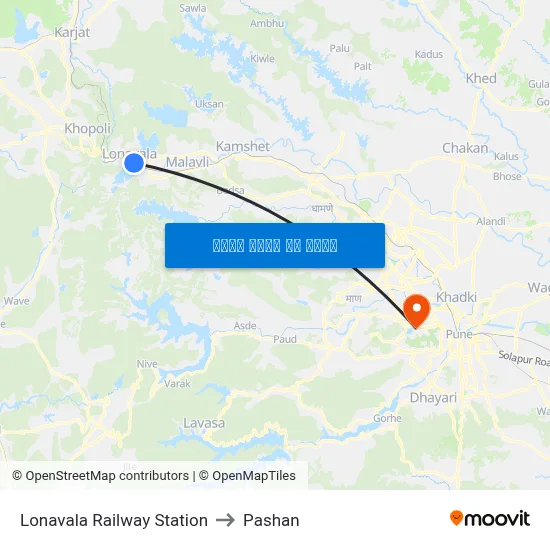 लोणावला रेलवे स्टेशन to पाषाण map