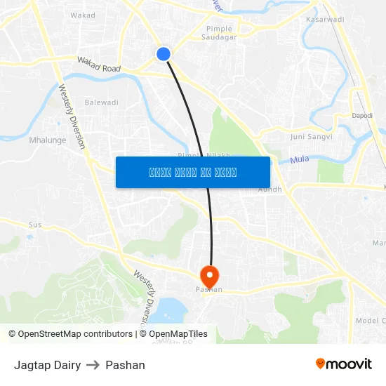 जगताप डेयरी to पाषाण map