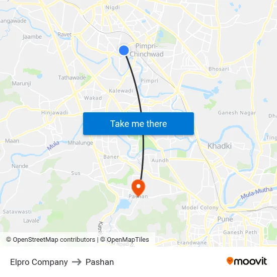 एल्प्रो कंपनी to पाषाण map