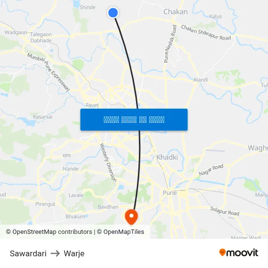 सवारदारी to वार्जे map