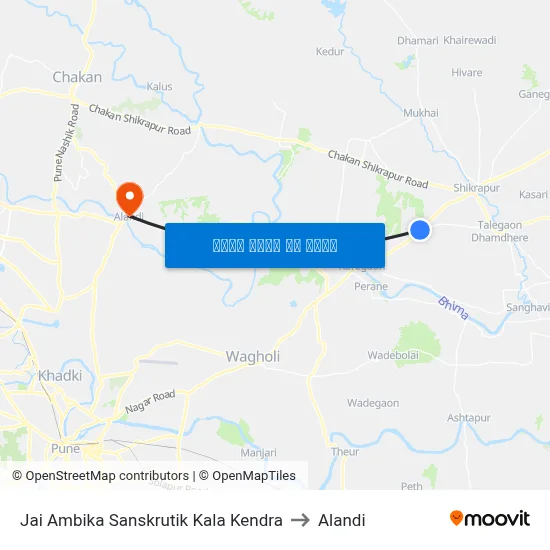 जय अंबिका सांस्कृतिक कला केंद्र to अलंदी map