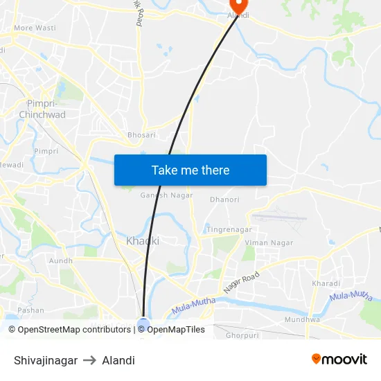 शिवाजीनगर to अलंदी map