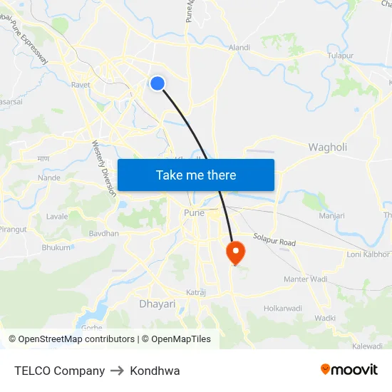टेल्को कंपनी to कोंढवा map
