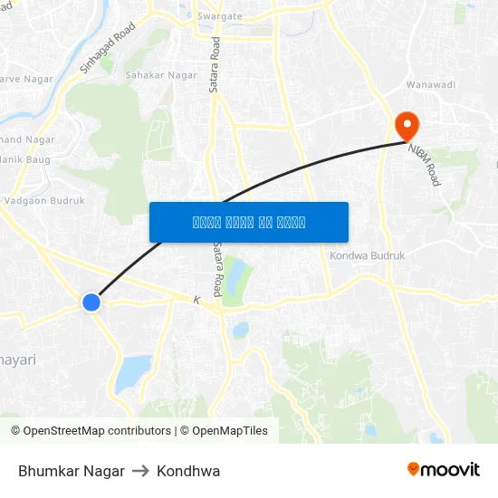 भुमकर नगर to कोंढवा map