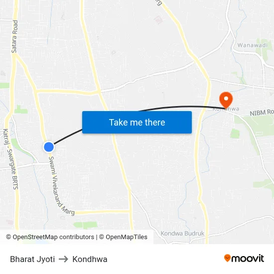 भारत ज्योति to कोंढवा map
