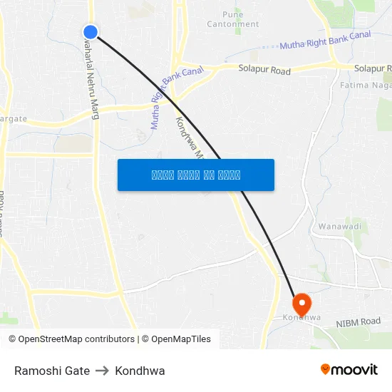 रामोशी गेट to कोंढवा map