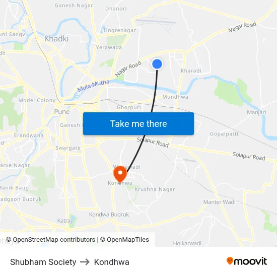 शुभम सोसाइटी to कोंढवा map