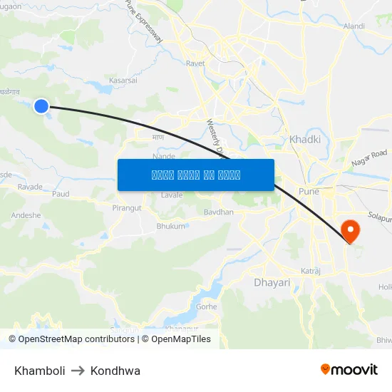 खांबोली to कोंढवा map