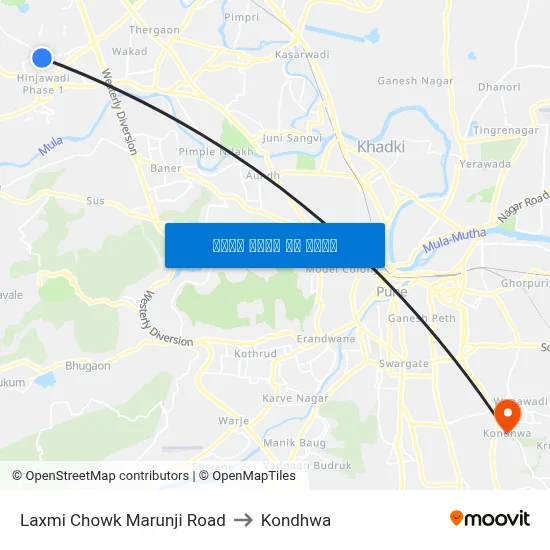Laxmi Chowk Marunji Road to Kondhwa map