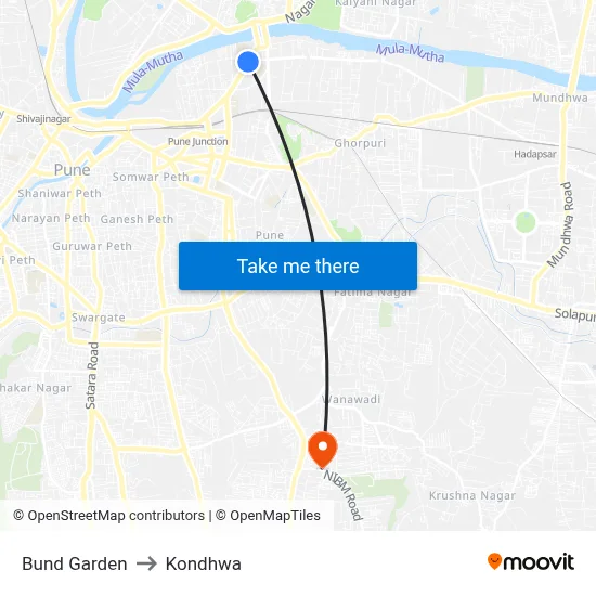 बुंद गार्डन to कोंढवा map