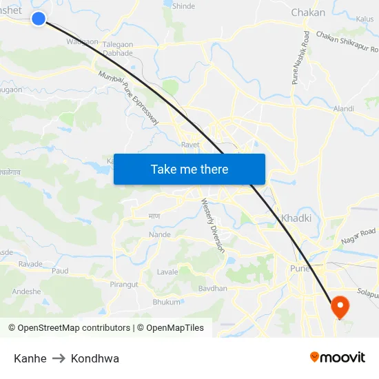 कन्हे to कोंढवा map
