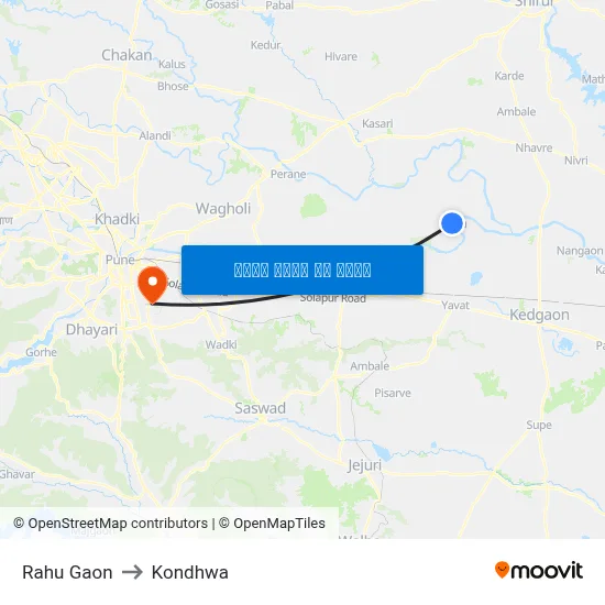 Rahu Gaon to Kondhwa map