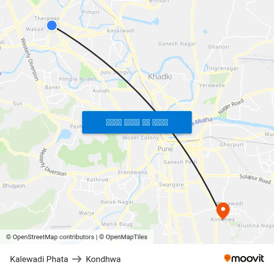 कालेवाड़ी फाटा to कोंढवा map