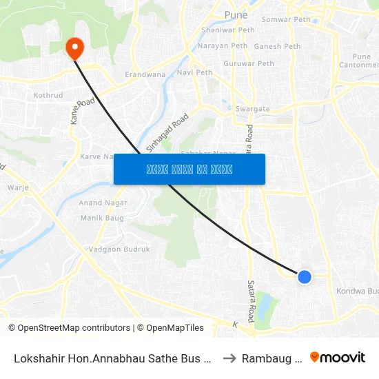 लोकशाहीर माननीय अण्णाभाऊ साठे बस स्टैंड अपर डेपो to रामबाग कॉलोनी map