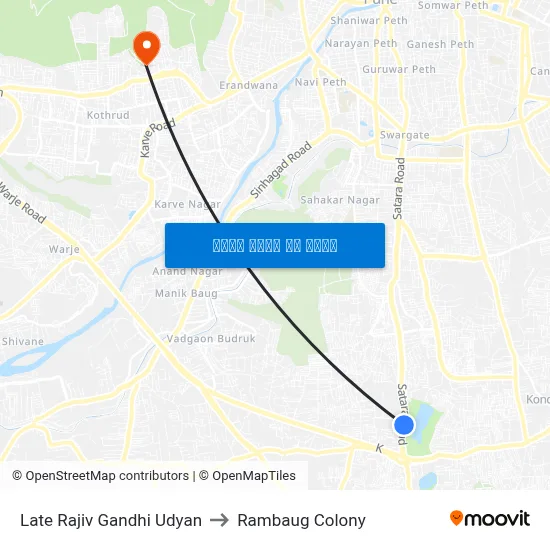 स्व. राजीव गांधी उद्यान to रामबाग कॉलोनी map
