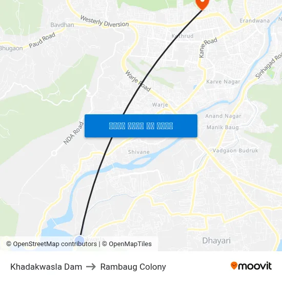 खड़कवासला बांध to रामबाग कॉलोनी map