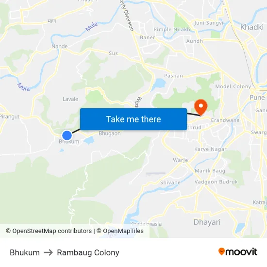 Bhukum to Rambaug Colony map
