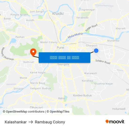 कलाशंकर to रामबाग कॉलोनी map