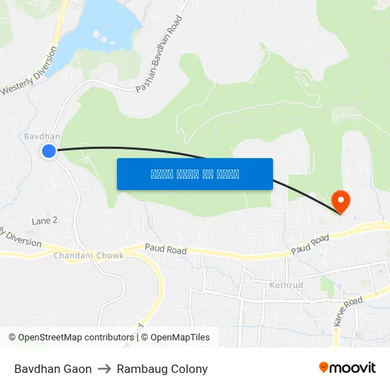 बावधन गाव to रामबाग कॉलोनी map