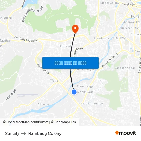 सनसिटी to रामबाग कॉलोनी map