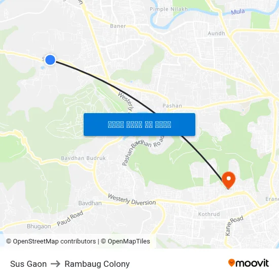 सूस गाव to रामबाग कॉलोनी map