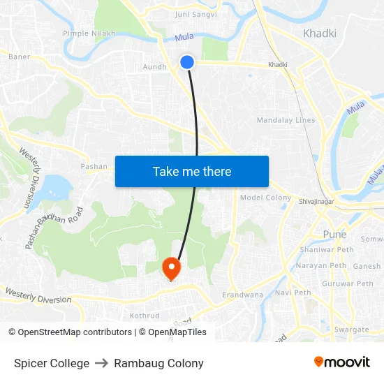 स्पाइसर कॉलेज to रामबाग कॉलोनी map