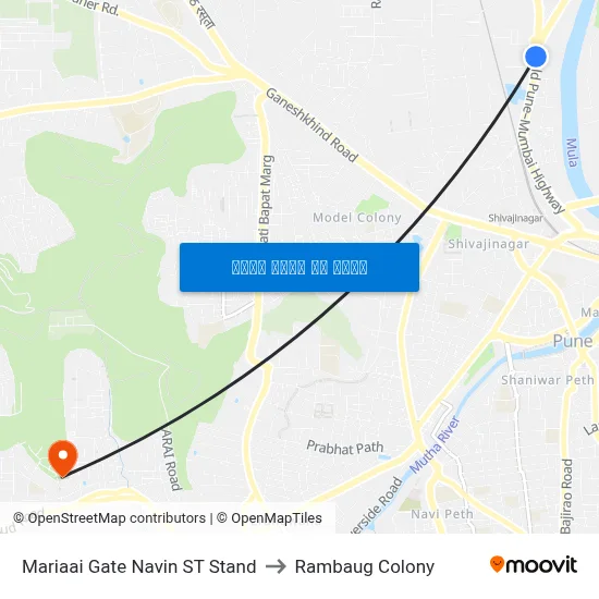 Mariaai Gate Navin ST Stand to Rambaug Colony map