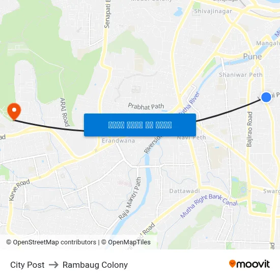 City Post to Rambaug Colony map