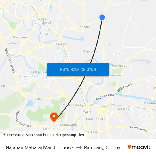 गजानन महाराज मंदिर चौक to रामबाग कॉलोनी map