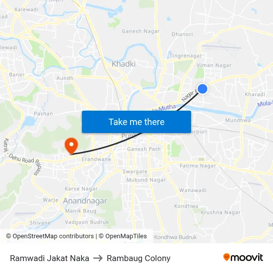 रामवाडी जकात नाका to रामबाग कॉलोनी map