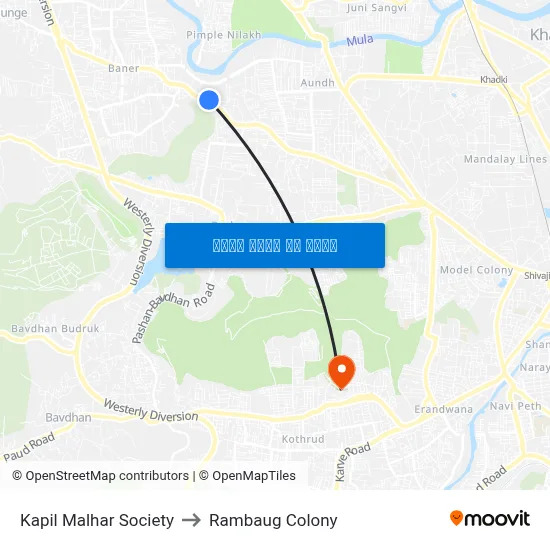 कपिल मल्हार सोसायटी to रामबाग कॉलोनी map