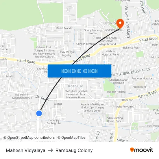 महेश विद्यालय to रामबाग कॉलोनी map