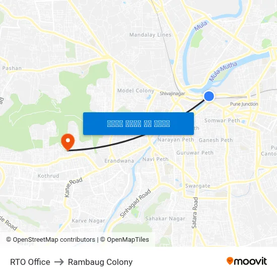 आरटीओ कार्यालय to रामबाग कॉलोनी map