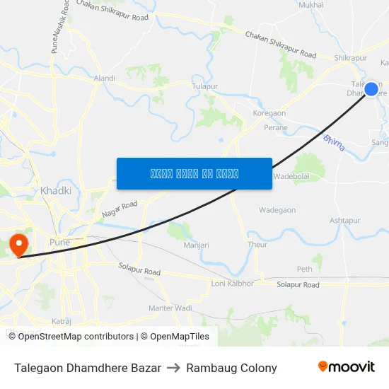 तळेगाव धामधेरे बाजार to रामबाग कॉलोनी map