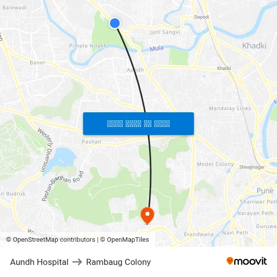 आंध हॉस्पिटल to रामबाग कॉलोनी map