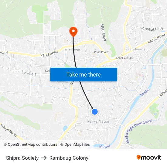 शिप्रा सोसाइटी to रामबाग कॉलोनी map