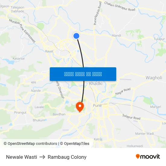 नेवाले वस्ती to रामबाग कॉलोनी map