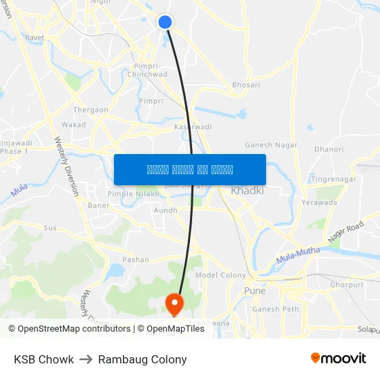 KSB Chowk to Rambaug Colony map
