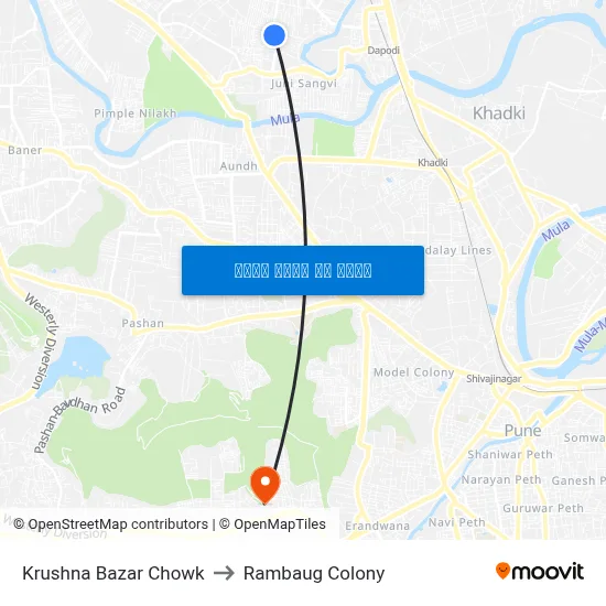 कृष्णा बाजार चौक to रामबाग कॉलोनी map