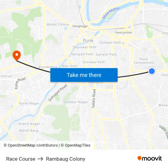 Race Course to Rambaug Colony map